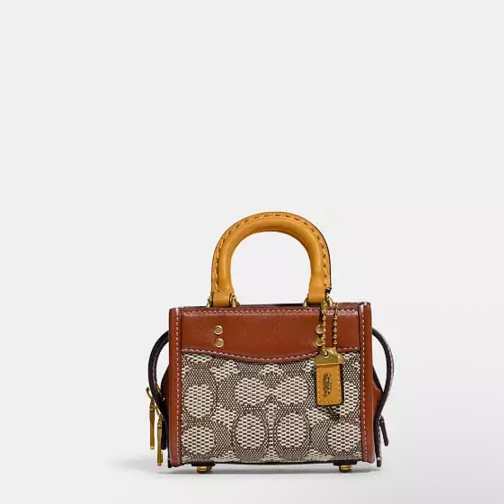 Coach Mini Crossbody Bag in Brown, Tan and Cream